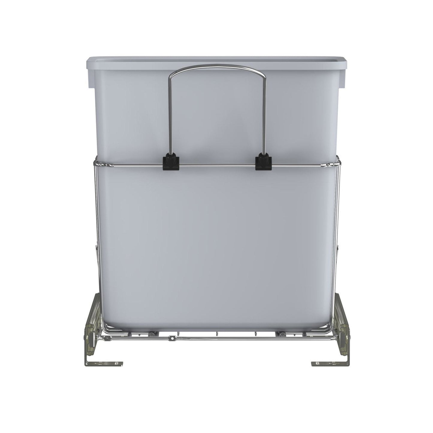 Rev-A-Shelf 20 qt. Universal Waste Container with Rear Basket, RUKD-1420RB-1