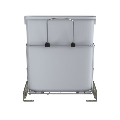 Rev-A-Shelf 20 qt. Universal Waste Container with Rear Basket, RUKD-1420RB-1