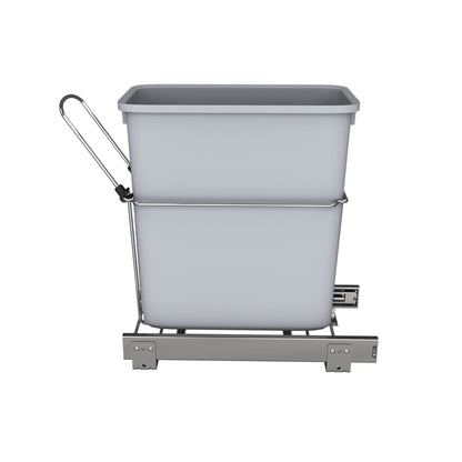 Rev-A-Shelf 20 qt. Universal Waste Container with Rear Basket, RUKD-1420RB-1