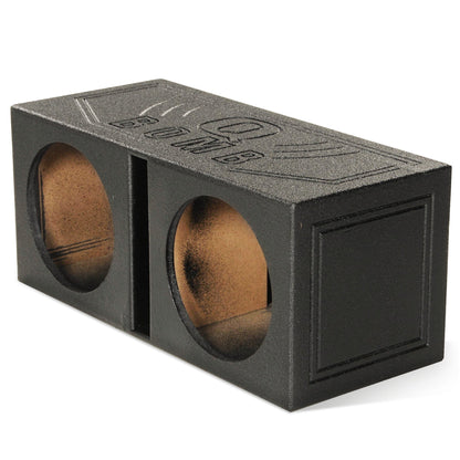 QPower QBOMB12V Dual 12" Vented Ported Subwoofer Sub Box with Bedliner Spray - Find Fresh Goods