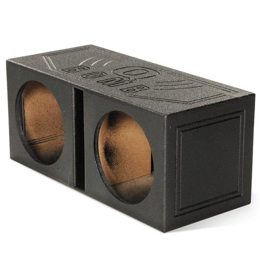 QPower QBOMB12V Dual 12" Vented Ported Subwoofer Sub Box with Bedliner Spray - Find Fresh Goods