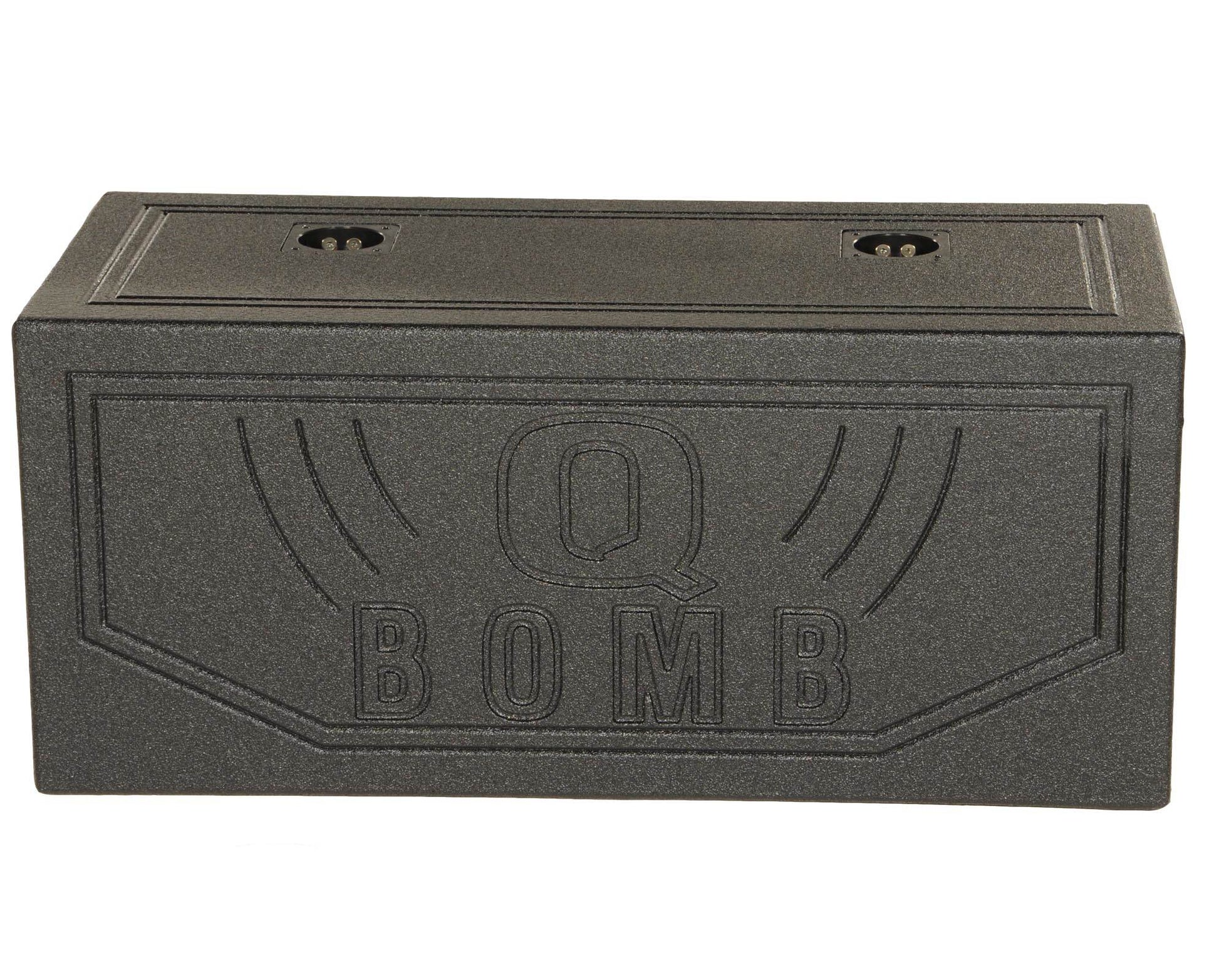 QPower QBOMB12V Dual 12" Vented Ported Subwoofer Sub Box with Bedliner Spray - Find Fresh Goods