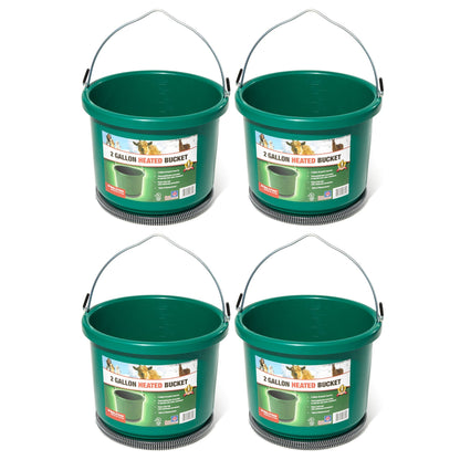 Farm Innovators Model Oversized 2 Gallon Plastic Heated Bucket, 60 Watt (4 Pack)