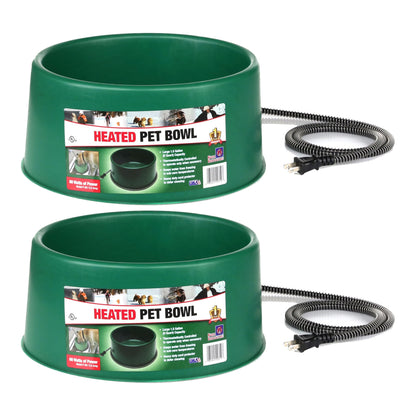 Farm Innovators P-60 1.5 Gallon Electric Heated Pet Water Bowl, 60 Watt, 2 Pack