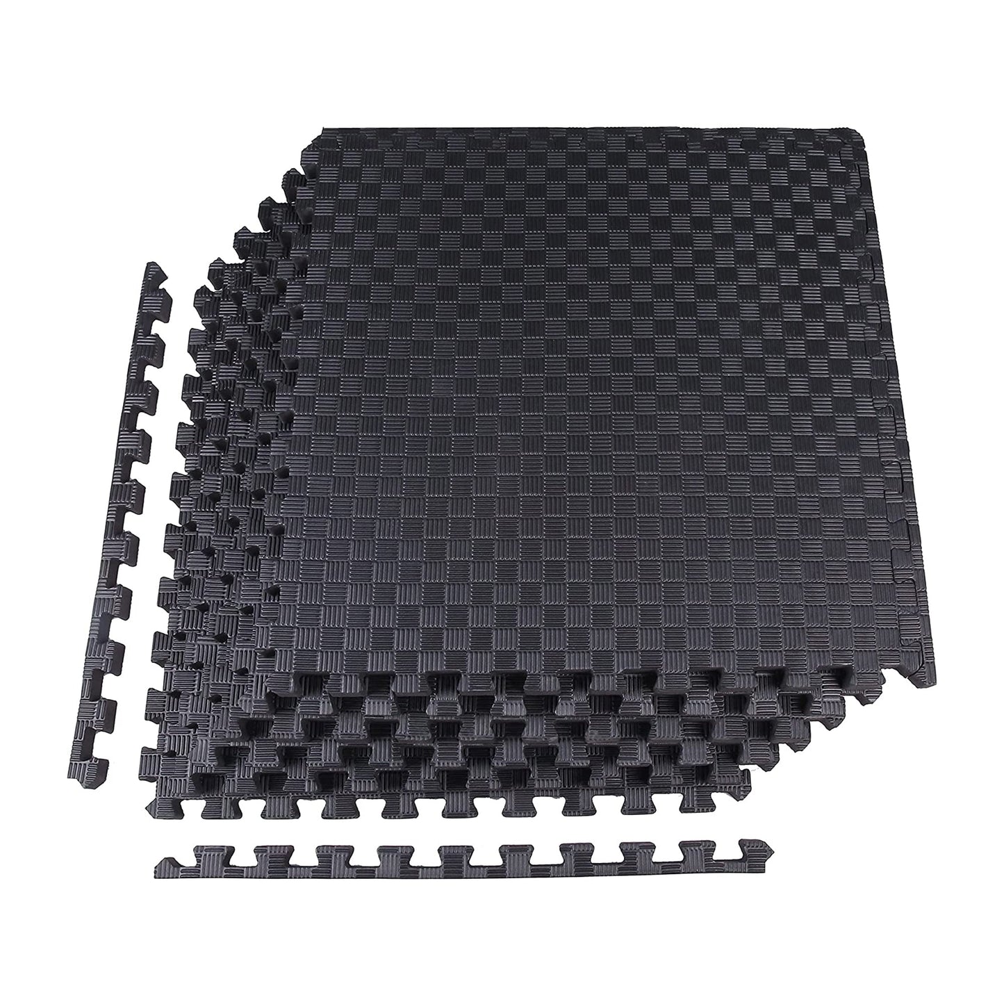 BalanceFrom Fitness Foam Interlocking Exercise Floor Mat, 24 Square Feet, Black