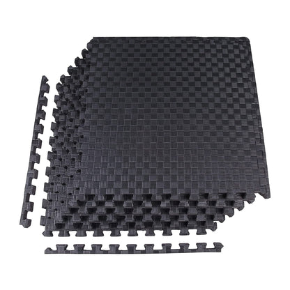 BalanceFrom Fitness Foam Interlocking Exercise Floor Mat, 24 Square Feet, Black