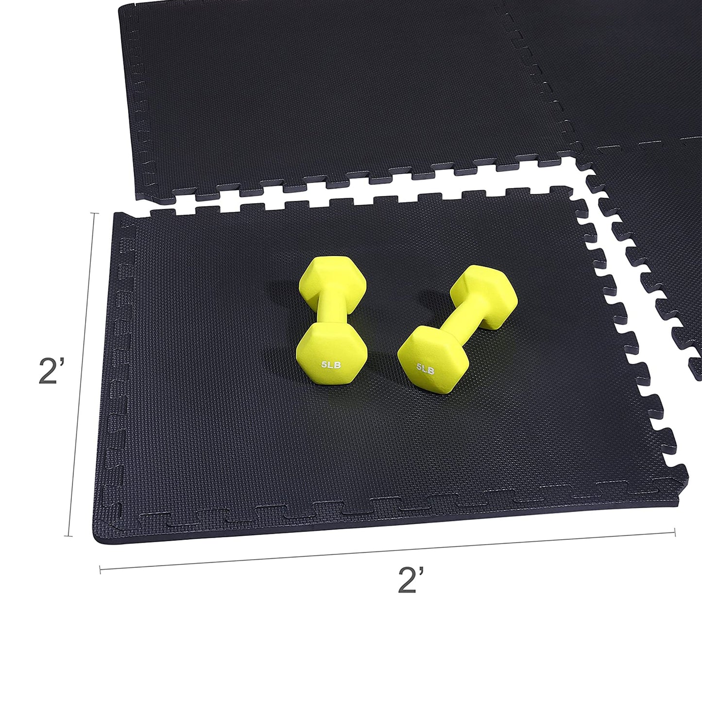 BalanceFrom Fitness Foam Interlocking Exercise Floor Mat, 24 Square Feet, Black