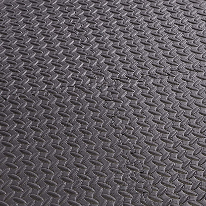 BalanceFrom Fitness 96 Sq Ft Interlocking EVA Foam Exercise Mat Tiles, Black