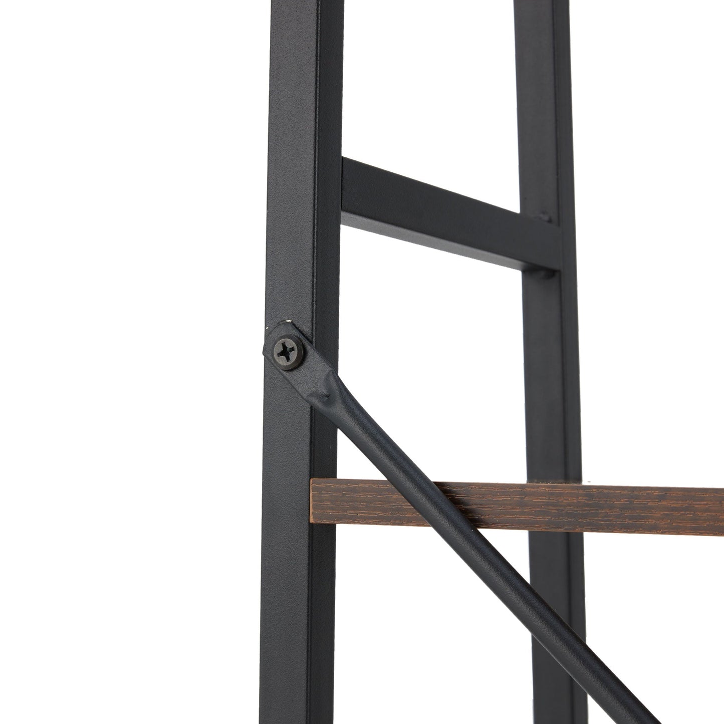 Jomeed Rustic Modern 4 Tier Wood and Steel Bookshelf Storage Organizer Shelf