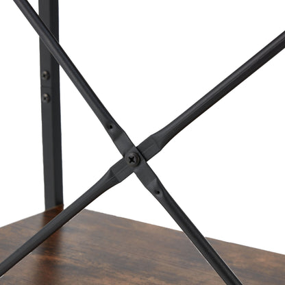 Jomeed Rustic Modern 4 Tier Wood and Steel Bookshelf Storage Organizer Shelf