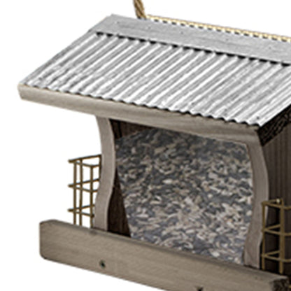 Heritage Farms Hanging Mount Backyard Rustic Farmhouse Bird Feeder w/ Suet Cages