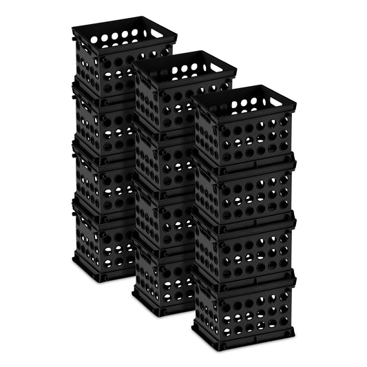 Sterilite Mini Crate Stackable Plastic Storage Bin Organizer w/ Handles, 36 Pack