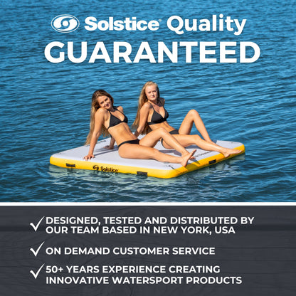 Solstice 6 x 5 ft Inflatable Floating Dock Rafting Platform w/Pump & Bag, Multi