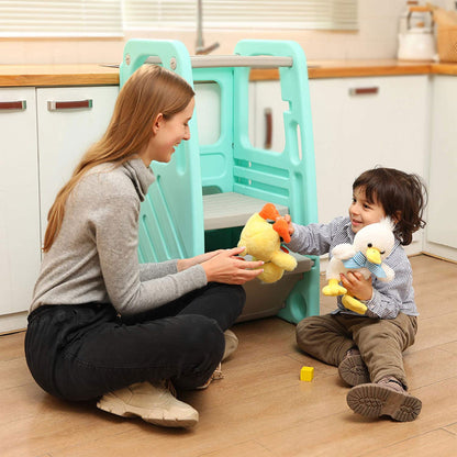 SDADI PLT01GN Children's Plastic Learning Stool with 3 Adjustable Heights, Green