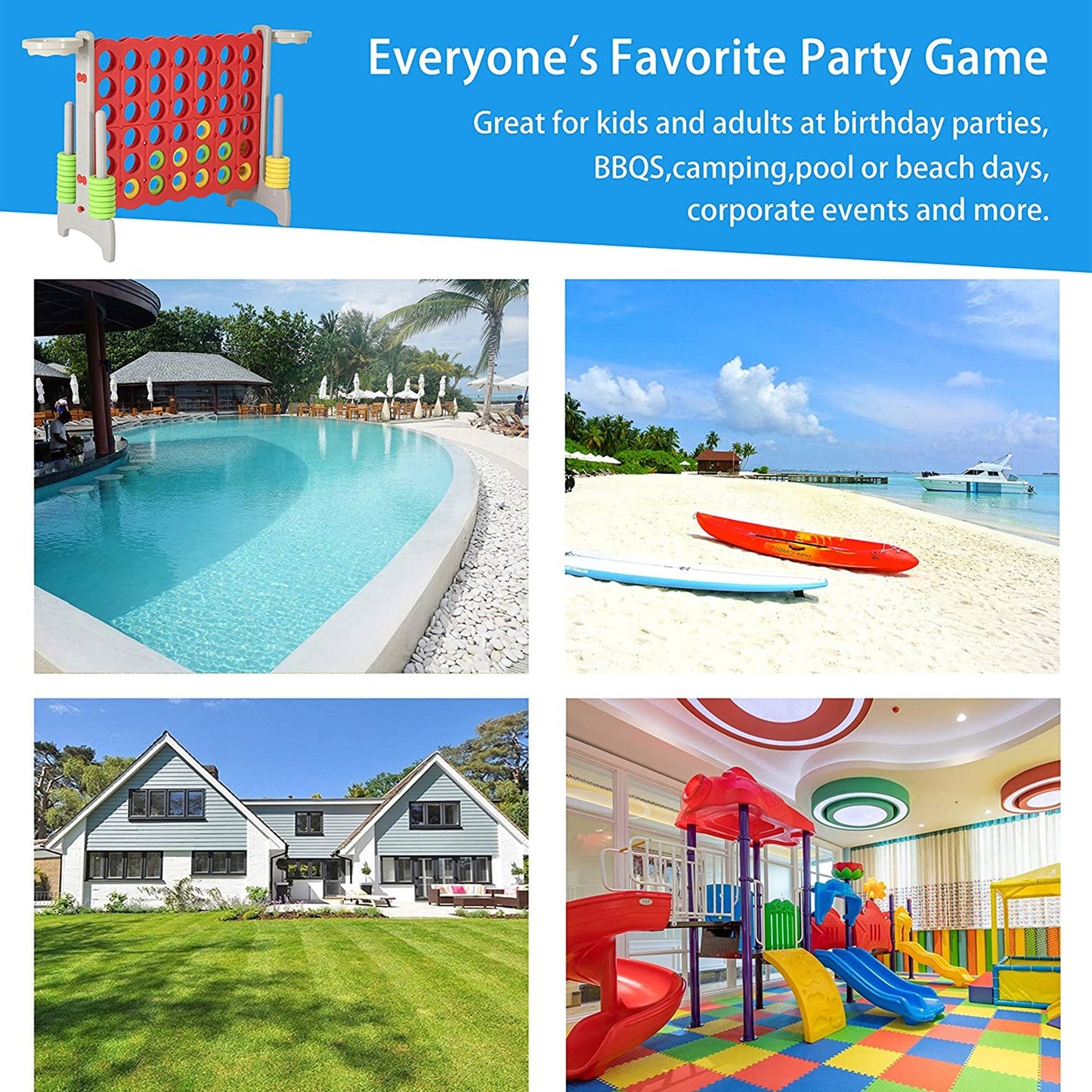 SDADI Giant 33 Inch 4-In-A-Row Game and Basketball Game for Kids, Gray and Red