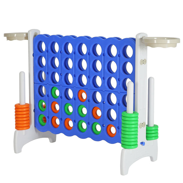 SDADI Giant 33 Inch 4-In-A-Row Game and Basketball Game for Kids, Gray and Blue