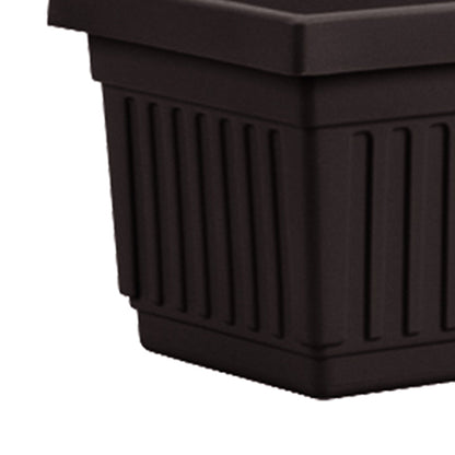 HC Companies 24 Inch Fluted Plastic Venetian Garden Flower Window Box, Black