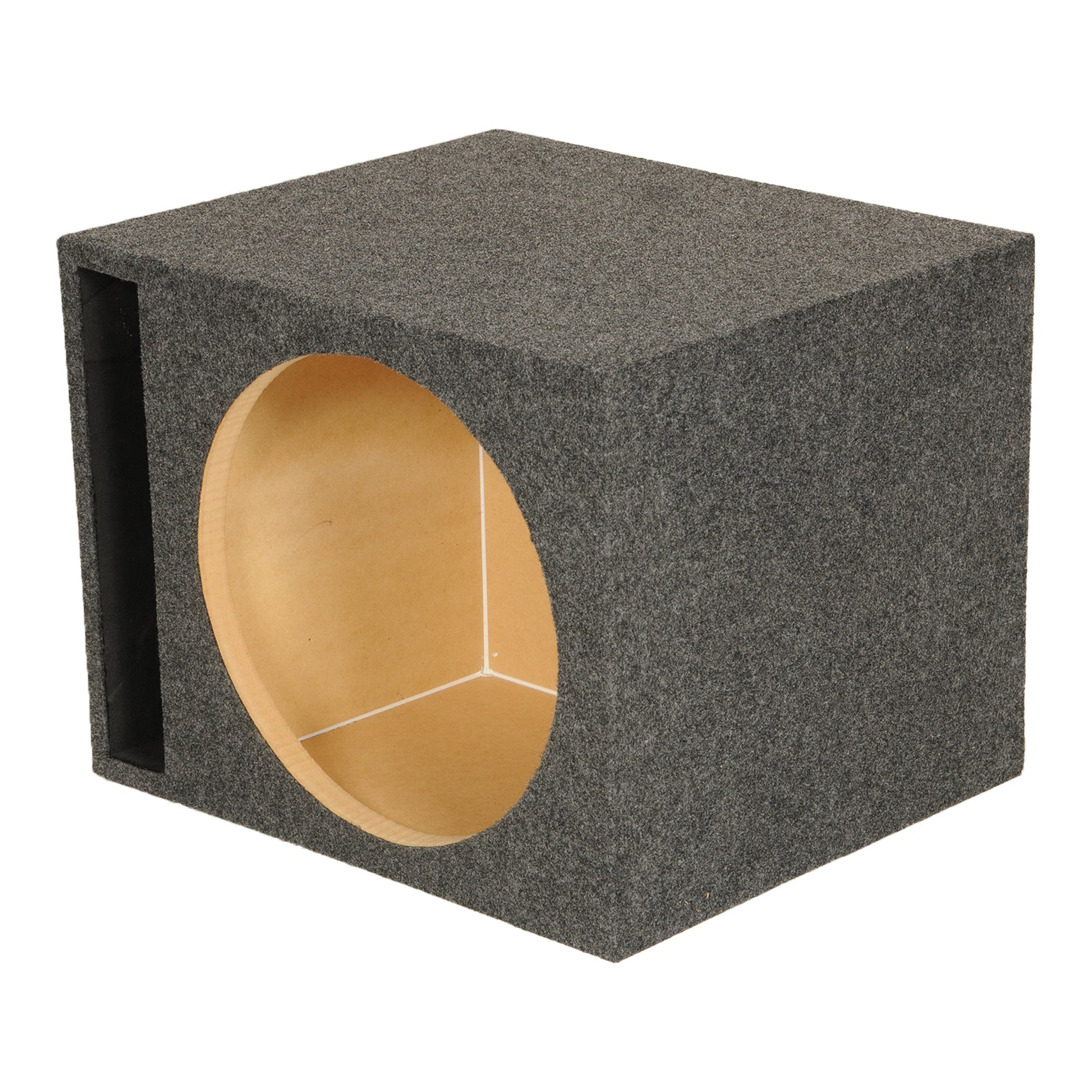 QPower 15" Heavy-Duty Single Vented Vehicle Subwoofer Enclosure Woofer Box, Gray - Find Fresh Goods