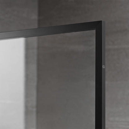 Serene Valley 34 x 72 Inch Tempered Glass Stand Alone Shower Screen, Matte Black