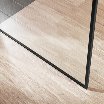 Serene Valley 34 x 72 Inch Tempered Glass Stand Alone Shower Screen, Matte Black