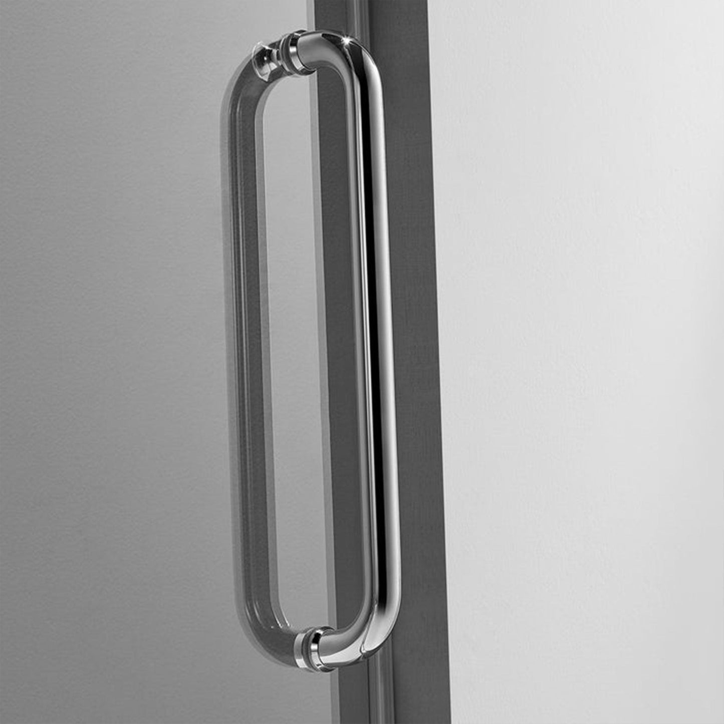 Serene Valley 60 x 66 Inch Square Rail Frameless Sliding Shower Door, Chrome