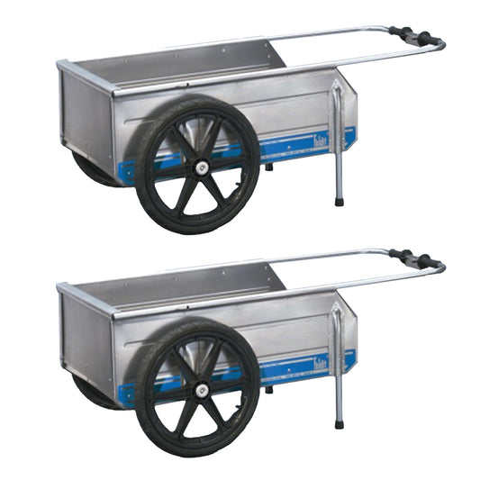 Tipke Manufacturing Company Foldit Aluminum Folding Cart, Blue Stripe (2 Pack)