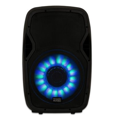 Acoustic Audio by Goldwood 15 Inch 1000W Bluetooth LED Speaker System (2 Pack)