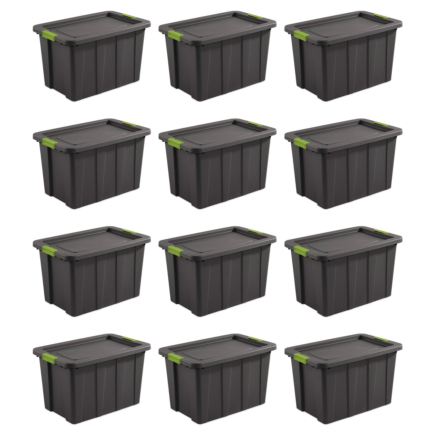 Sterilite Tuff1 Latching 30 Gallon Storage Tote Container with Lid (12 Pack)
