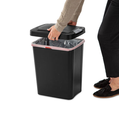 Sterilite 7.5 Gallon TouchTop Wastebasket with Titanium Latch, Black (8 Pack)