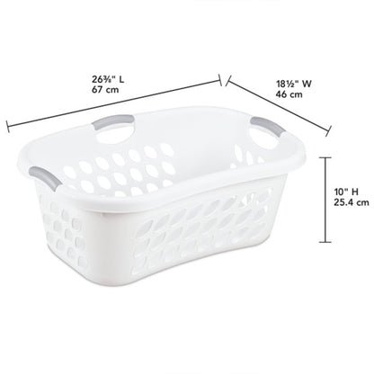 Sterilite Ultra HipHold 1.25 Bushel Plastic Clothes Laundry Basket Bin (6 Pack)