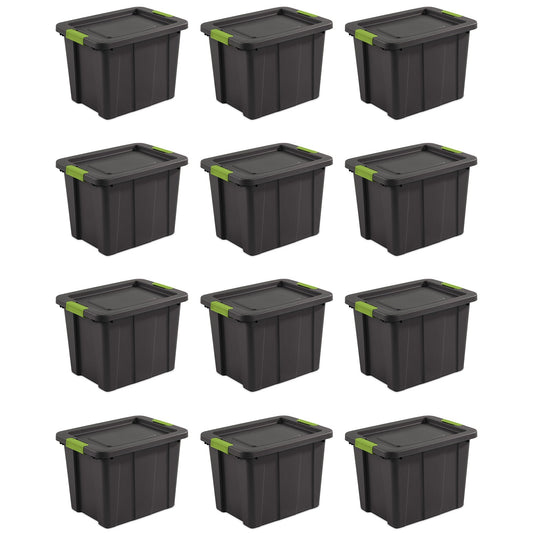 Sterilite Tuff1 Latching 18 Gallon Plastic Storage Container & Lid (12 Pack)
