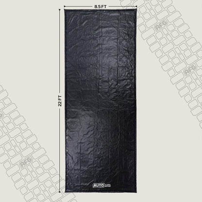 AutoFloorGuard AFG8622 8.5’x22’ Extra Large Heavy Duty Garage Floor Mat for Under Truck for Rain, Ice, and Mud w/ Stay-Put Corner and Telescoping Squeegee