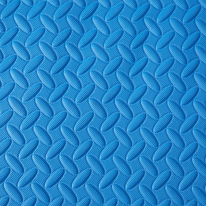 BalanceFrom Fitness 96 Sq Ft Interlocking EVA Foam Exercise Mat Tiles, Blue