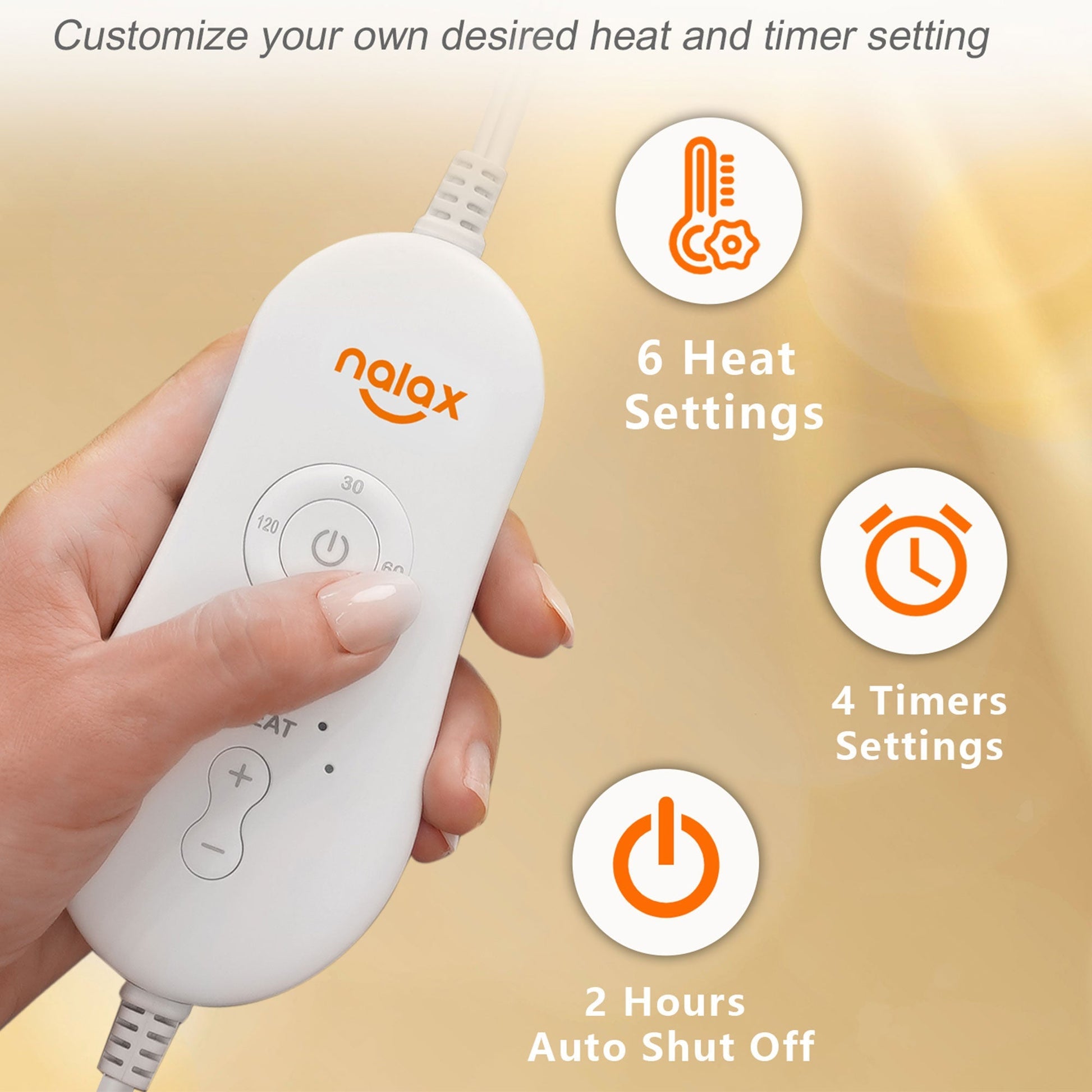 nalax Electric Fast Heating Full Body Throw Blanket with 6 Heat Levels, Brown - Find Fresh Goods