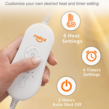 nalax Electric Fast Heating Full Body Throw Blanket with 6 Heat Levels, Brown - Find Fresh Goods