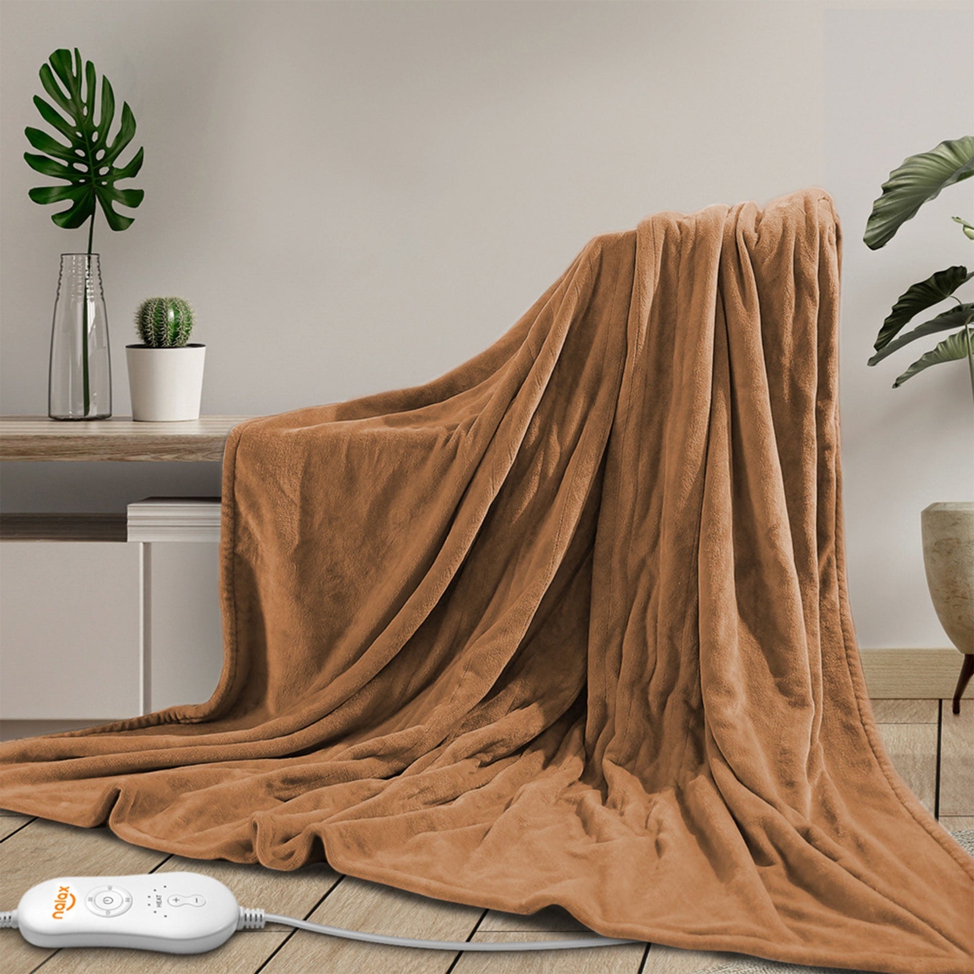 nalax Electric Fast Heating Full Body Throw Blanket with 6 Heat Levels, Brown - Find Fresh Goods