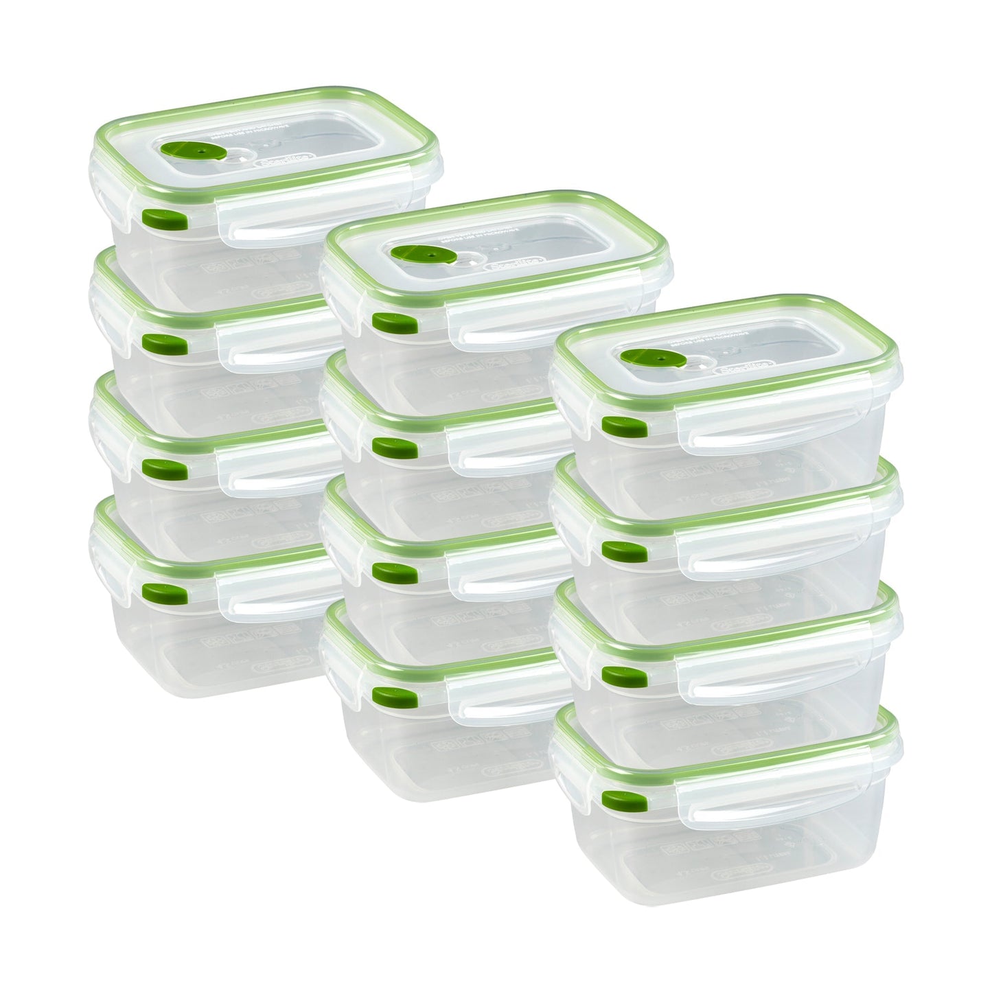 Sterilite 4.5 Cup Rectangle UltraSeal Food Storage Container, Green (12 Pack)