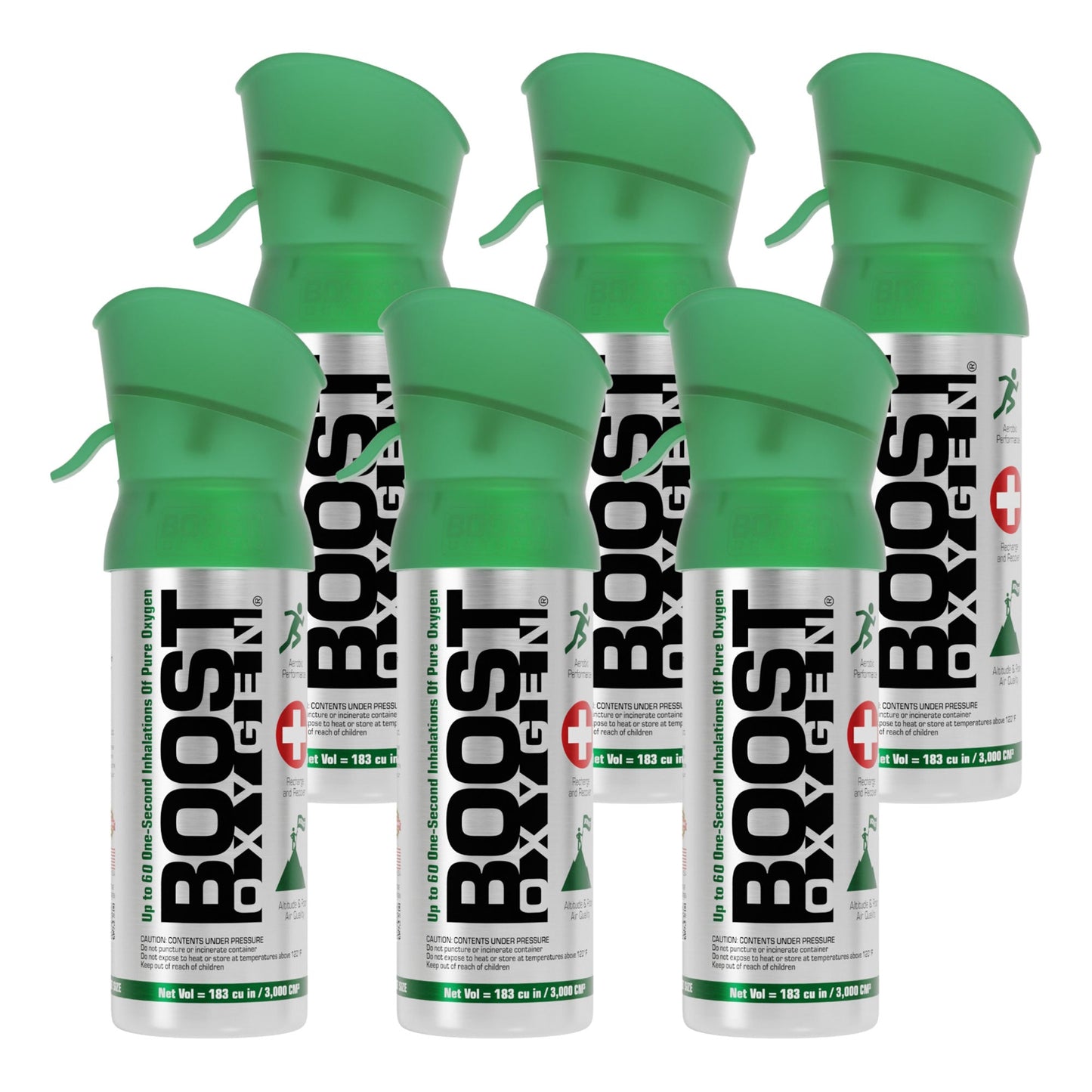 Boost Oxygen Pocket Size 3 Liter Respiratory Support Canister, Natural (6 Pack)