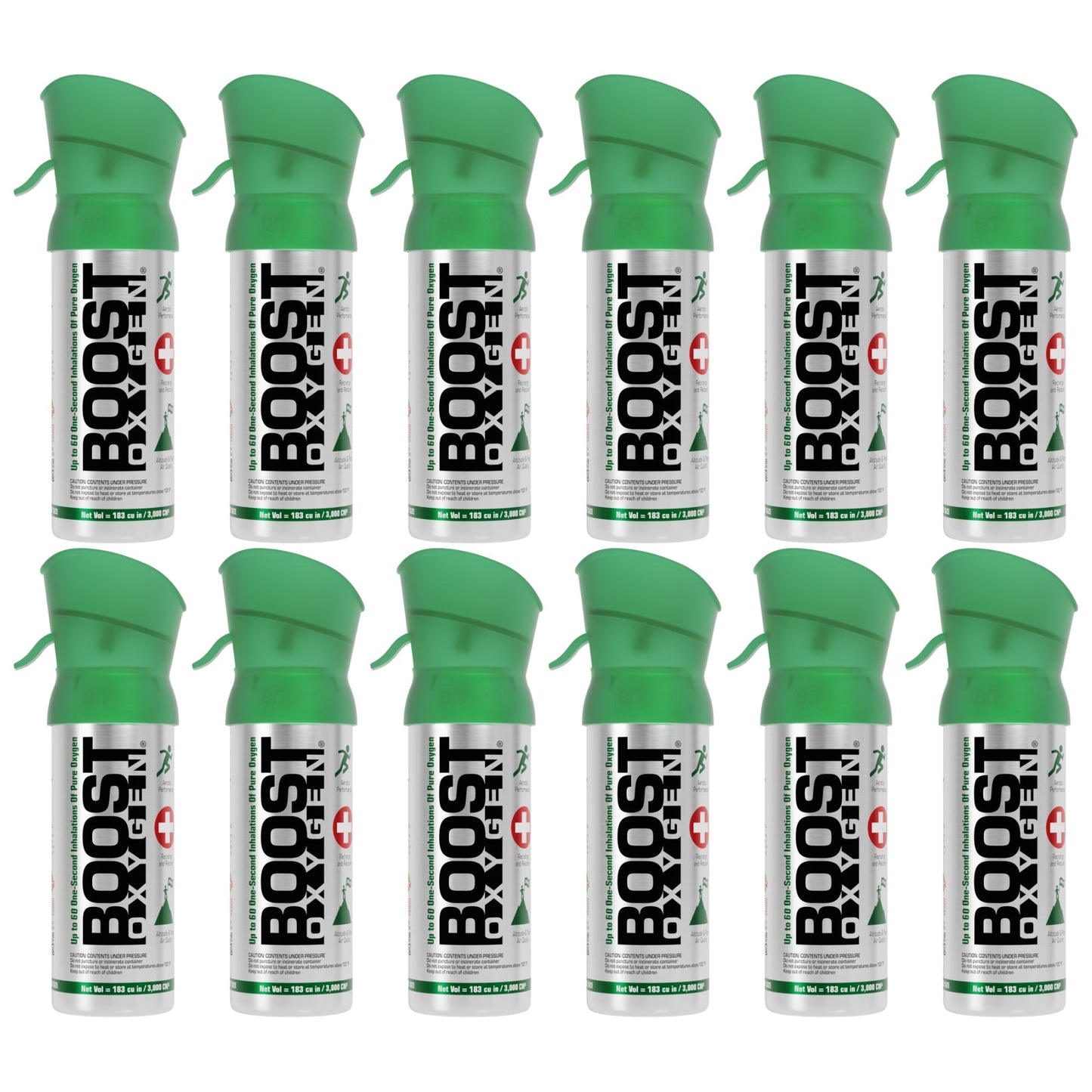 Boost Oxygen Pocket Size 3 Liter Respiratory Support Canister, Natural (12 Pack)