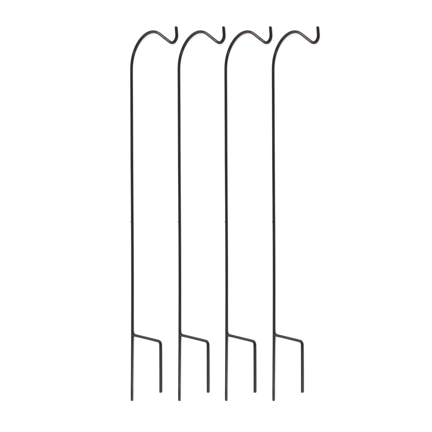 Ashman Shepherd Hook for Plants and Bird Feeders, 65 Inches Tall, 1 Side, 4 Pack