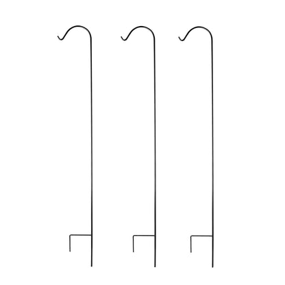 Ashman 92 In Shepherd's Hook Metal Garden Plant Hanger, Black (3 Pack) (2 Pack)