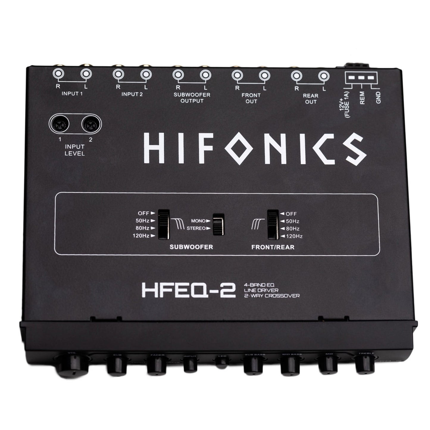 Hifonics HFEQ-2 Universal Pre Amp Car Radio Equalizer with Mount Hardware, Black