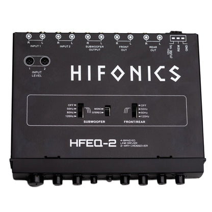 Hifonics HFEQ-2 Universal Pre Amp Car Radio Equalizer with Mount Hardware, Black