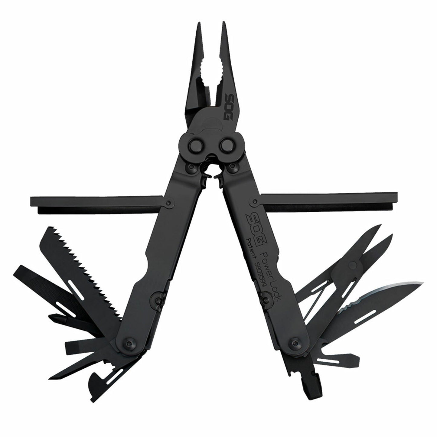 SOG PowerLock Stainless Steel Folding Knife 18 Tool Multi Tool Pliers, Black