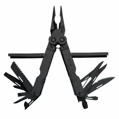 SOG PowerLock Stainless Steel Folding Knife 18 Tool Multi Tool Pliers, Black