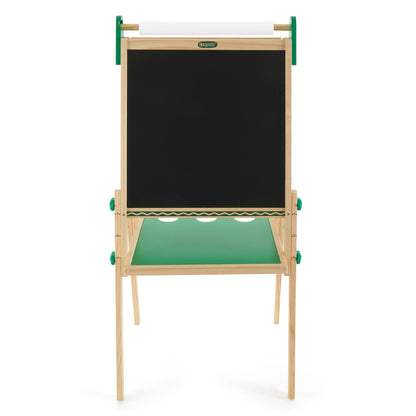 Crayola Kids Dual Sided Wooden Art Easel with Chalkboard and Dry Erase Supplies