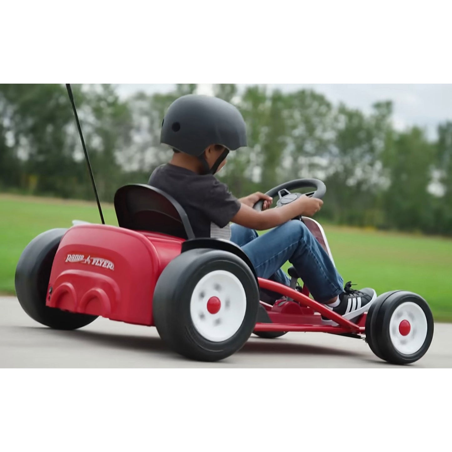 Radio Flyer 941HZ Battery-Powered Adjustable Kids Ultimate Outdoor Go-Kart, Red