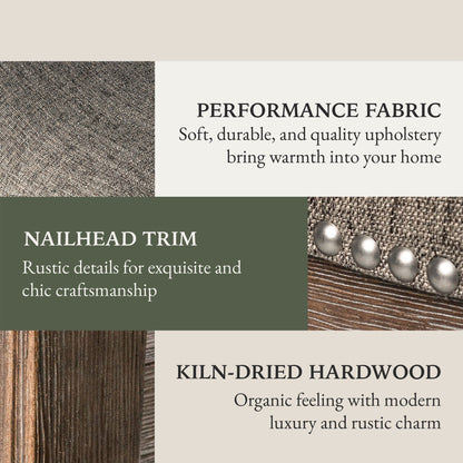 Maven Lane Adrien Backless Saddle Kitchen Counter Stool in Walnut Finish w/ Grey Fabric Upholstery