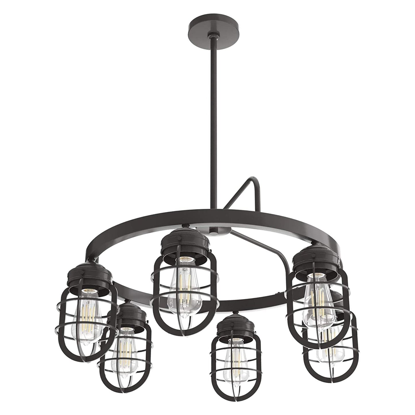 Hunter Fan Company Starklake 6 Bulb Rustic Hanging Chandelier, Noble Bronze