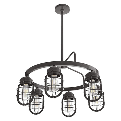 Hunter Fan Company Starklake 6 Bulb Rustic Hanging Chandelier, Noble Bronze